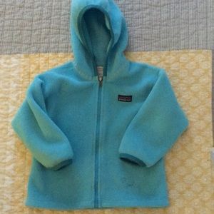 Sweet little baby Patagonia fleece hoodie